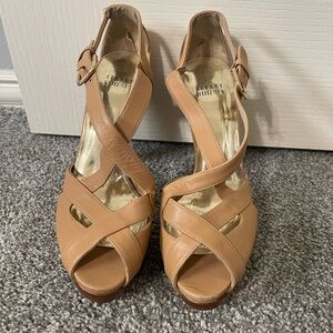 Stuart Weitzman Beige Strappy Heels